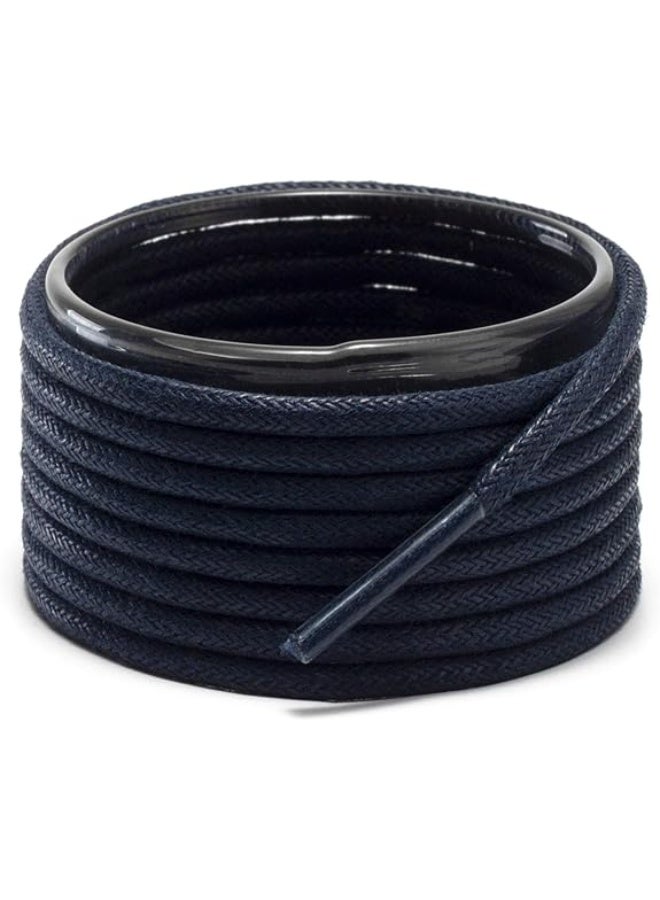 اربطة احذية مستديرة من القطن المشمع للاحذية الطويلة والاحذية الرياضية للرجال والنساء - والأحذية ذات الرقبة الطويلة والفساتين - خيوط للاحذية متوفرة زوجان باطوال وألوان متعددة - Image 1